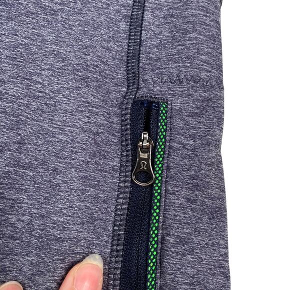 Lululemon Inspire Tight II Heathered Blue Navel Mesh Insert Leggings SZ 2 - Picture 7 of 15